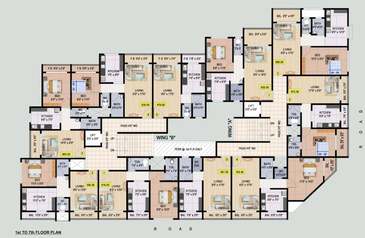  arcade Wing A And B Cluster Plan From 1st to 7th Floor