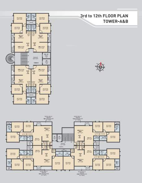  park platinum Block A Cluster Plan from 3rd to 12th Floor