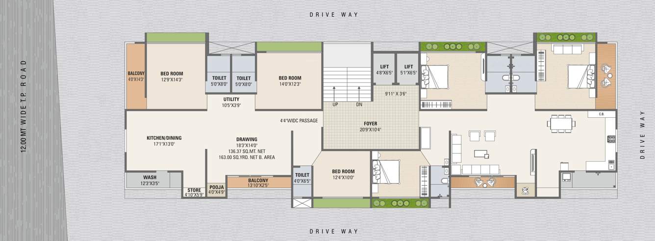  raghav residency Raghav Residency Cluster Plan from 1st to 7th Floor