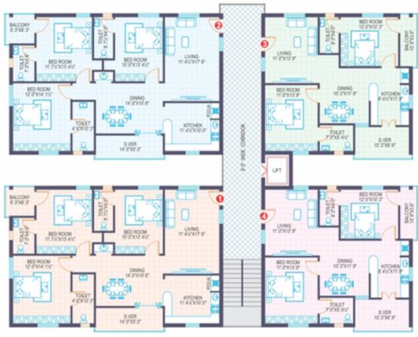  harshitha-homes Harshitha Homes Cluster Plan from 1st to 5th Floor