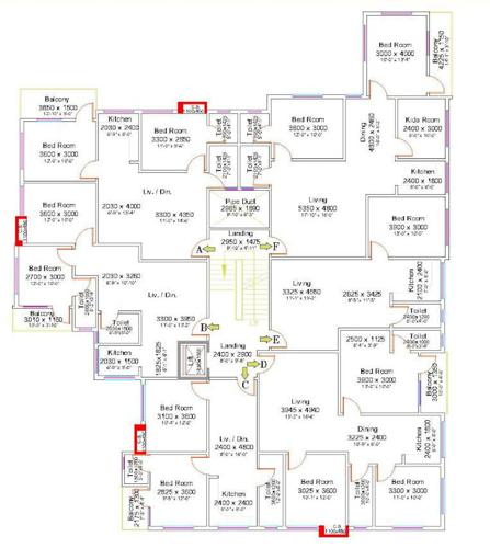  ganapati-apartment Ganapati Apartment Cluster Plan For Typical Floor