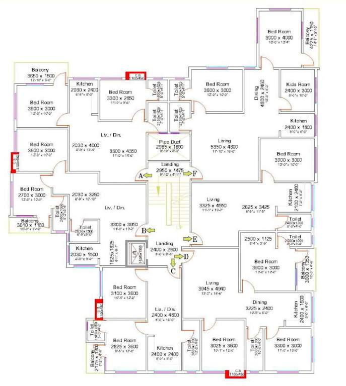  ganapati apartment Ganapati Apartment Cluster Plan For Typical Floor