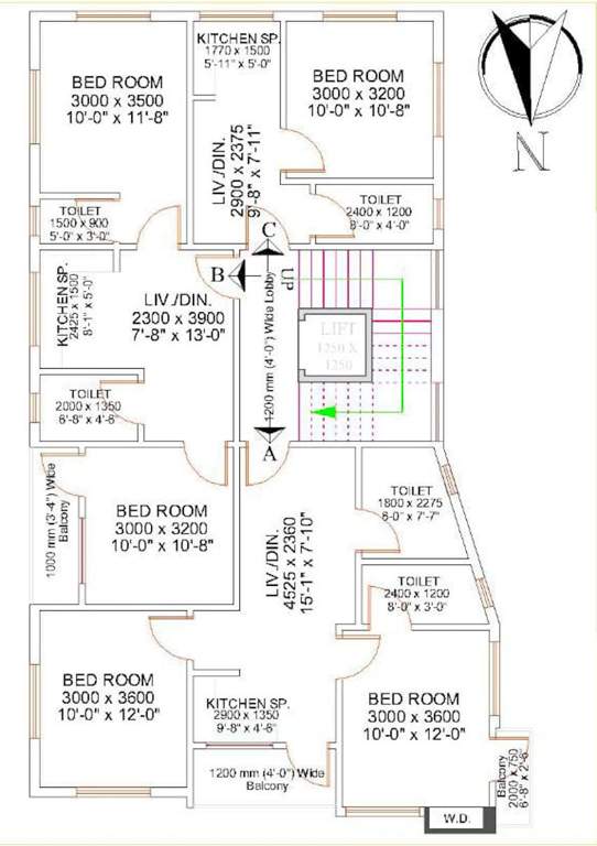  ganapati apartment Ganapati Apartment Cluster Plan For Typical Floor