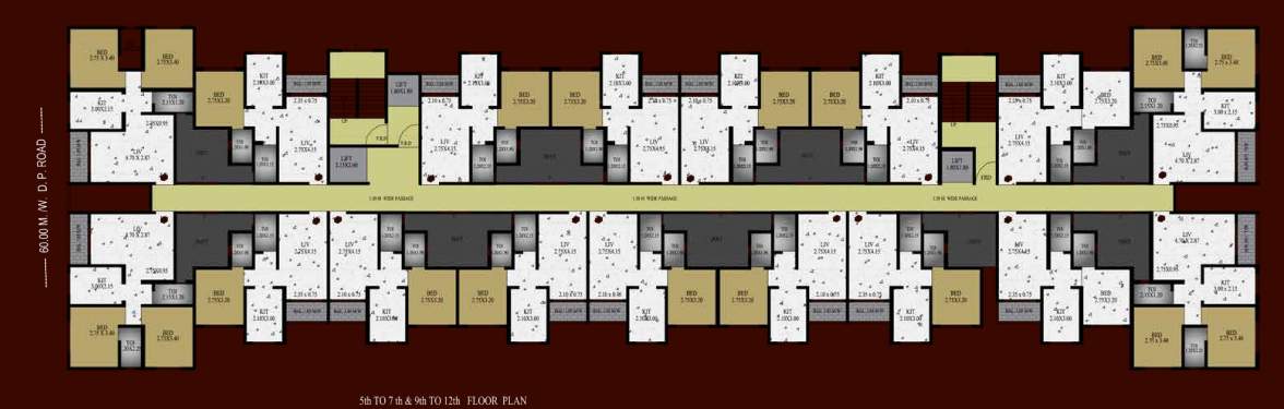  tower Antalica Tower Cluster Plan From 5th To 7th &9th To 12th Floor Plan