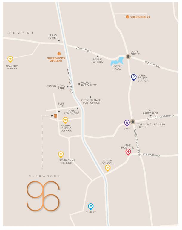 sherwoods 96 Location Plan