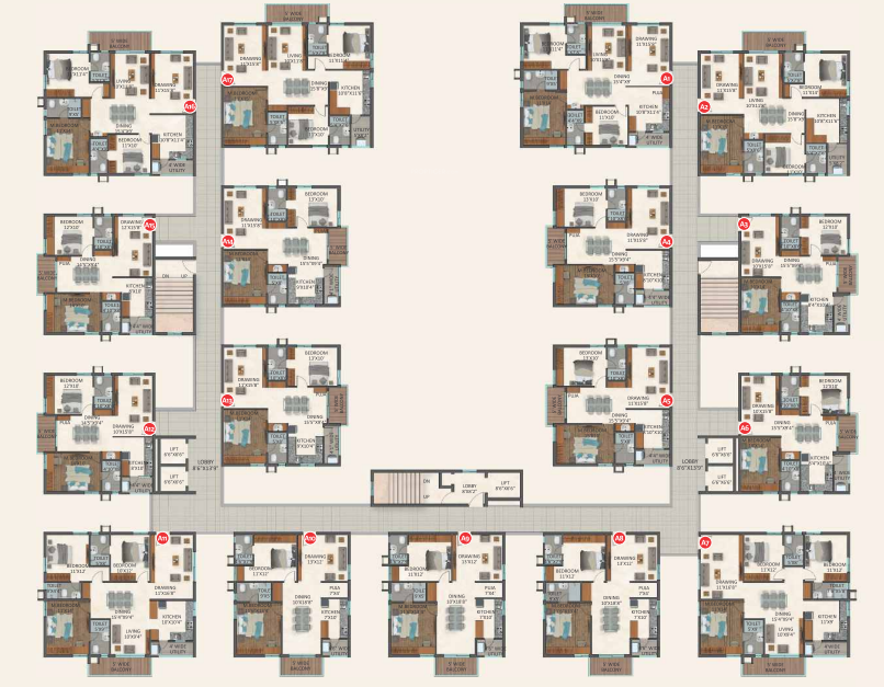  mihira Block A Cluster Plan For Typical Floor Plan