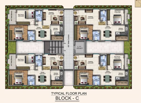  shoolin-city Block C Cluster Plan For Typical Floor
