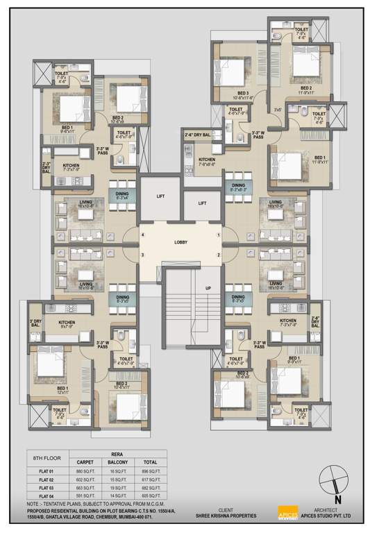  sangam Janaki Narayan Villa Cluster Plan for 8th Floor
