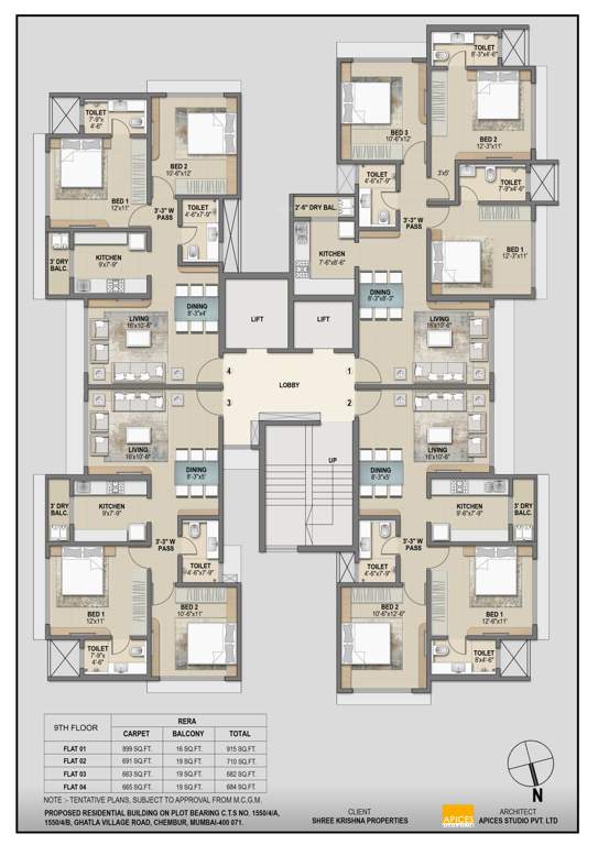  sangam Janaki Narayan Villa Cluster Plan for 9th Floor