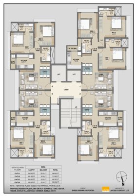  sangam Janaki Narayan Villa Cluster Plan from 10th to 14th Floor