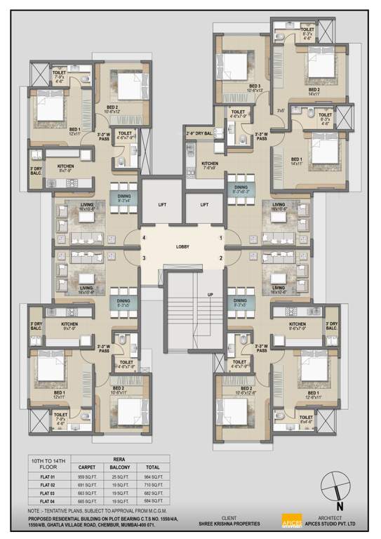  sangam Janaki Narayan Villa Cluster Plan from 10th to 14th Floor