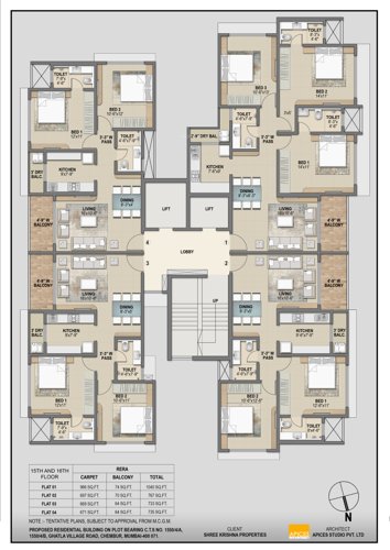  sangam Janaki Narayan Villa Cluster Plan from 15th to 16th Floor