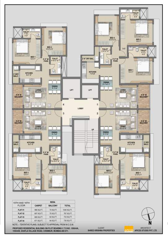 sangam Janaki Narayan Villa Cluster Plan from 15th to 16th Floor