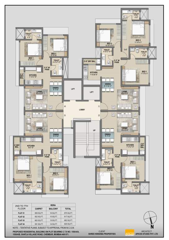  sangam Janaki Narayan Villa Cluster Plan from 2nd to 7th Floor