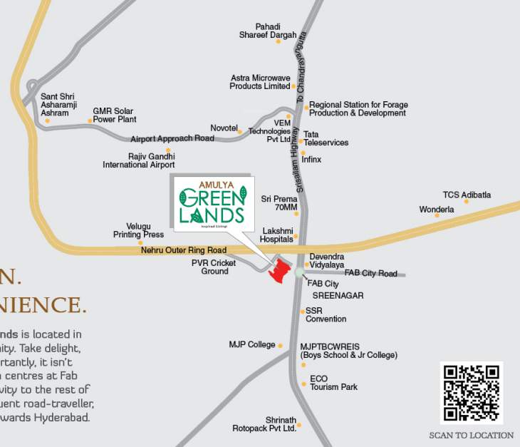  amulya greenlands villa Location Plan