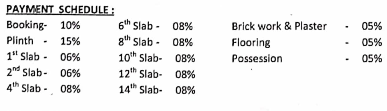 heights Construction Linked Payment (CLP) Payment Plan
