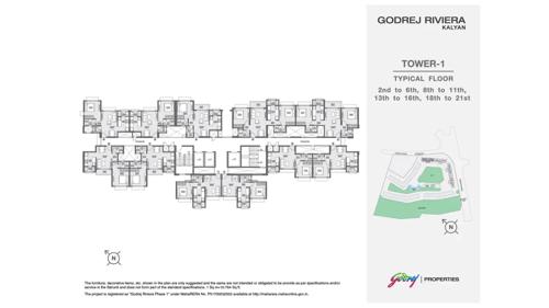  riviera-phase-1 Tower 3 Cluster Plan from 2nd to 21th Floor