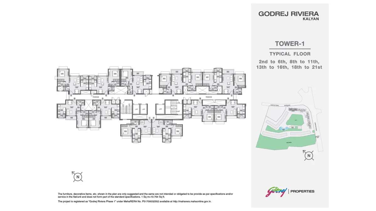  riviera phase 1 Tower 3 Cluster Plan from 2nd to 21th Floor