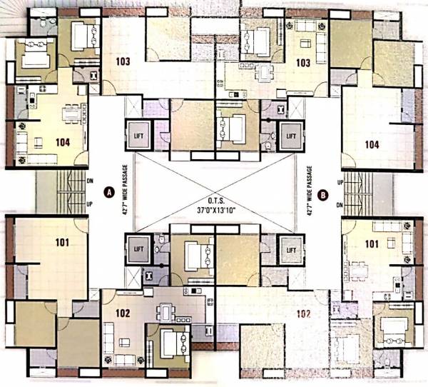  arjun-homes Block A & B Cluster Plan from 1st to 7th Floor