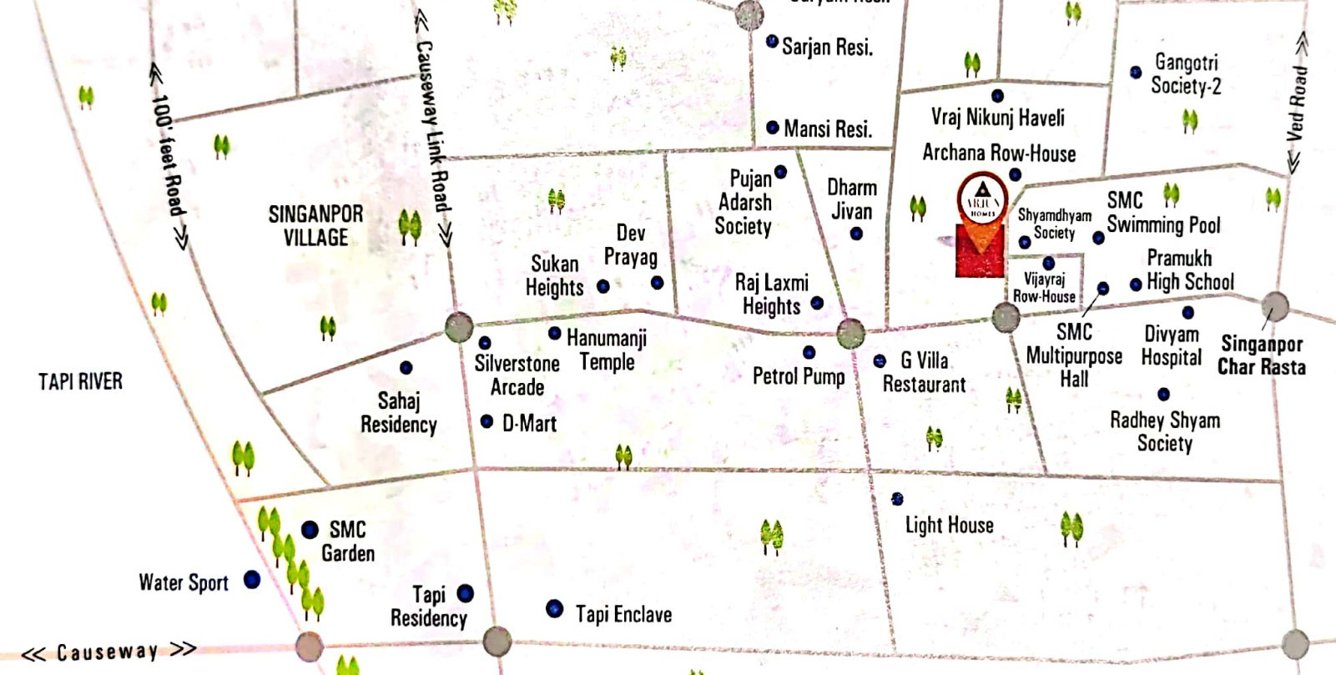 arjun homes Location Plan