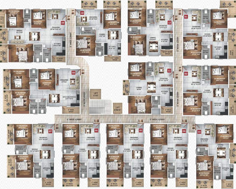  sri gayatri prime Sri Gayatri Prime Cluster Plan from 1st to 4th Floor