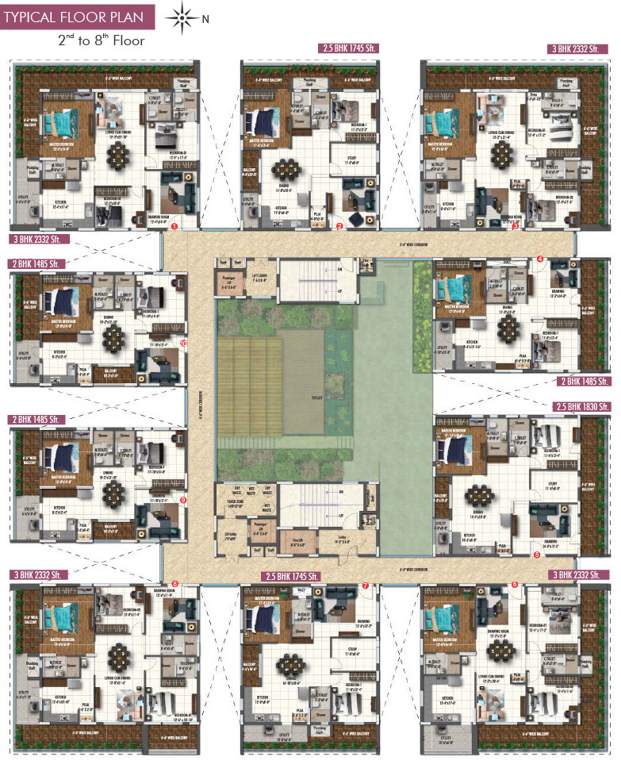  evolve E11 Evolve Cluster Plan from 2nd to 8th Floor