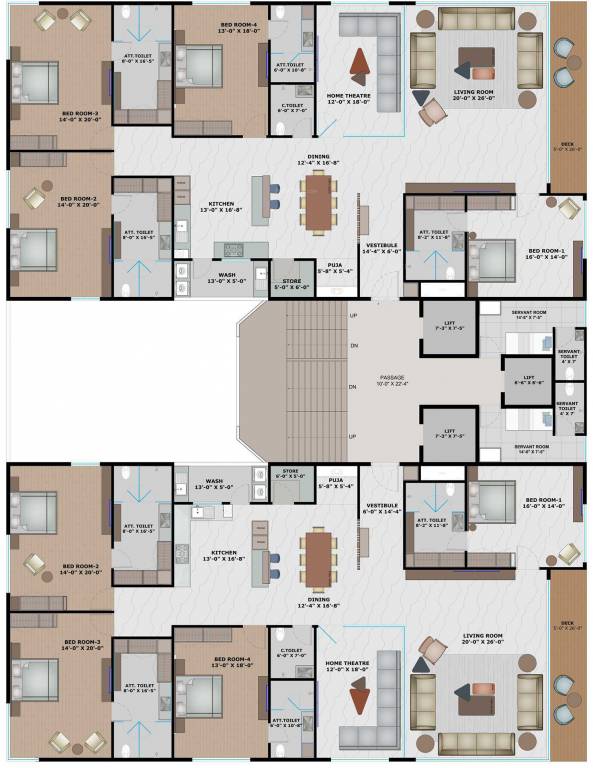 altezza D And E Typical Cluster Plan