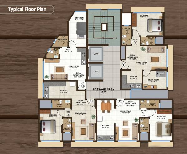  star-right-heights Star Right Heights Cluster Plan For Typical Floor