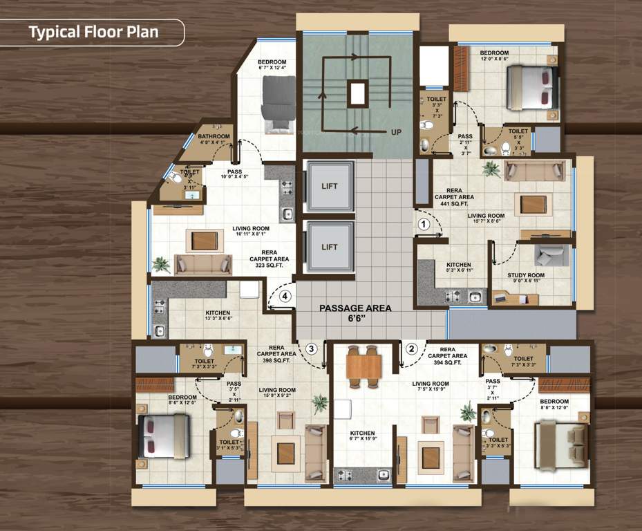  star right heights Star Right Heights Cluster Plan For Typical Floor
