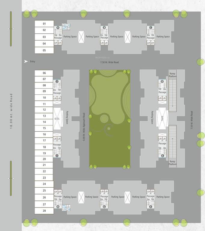  ratnam greenfield Block A, B, C, D, E, F, G, H, I & J Ground Floor Cluster Plan