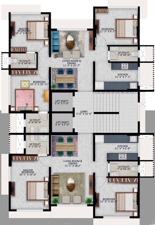  mary villa Mary Villa Cluster Plan From 5th To 6th Floor