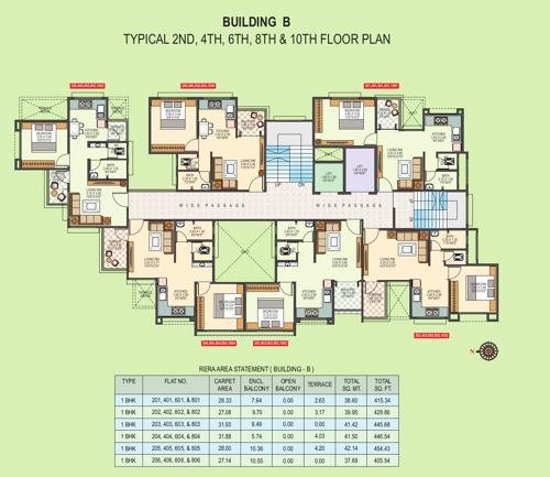  shubh-shagun Building B Cluster Plan from 2nd, 4th, 6th And 10th Floor