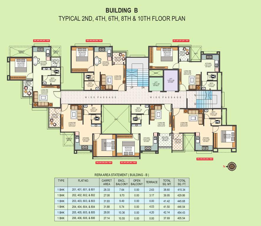  shubh shagun Building B Cluster Plan from 2nd, 4th, 6th And 10th Floor