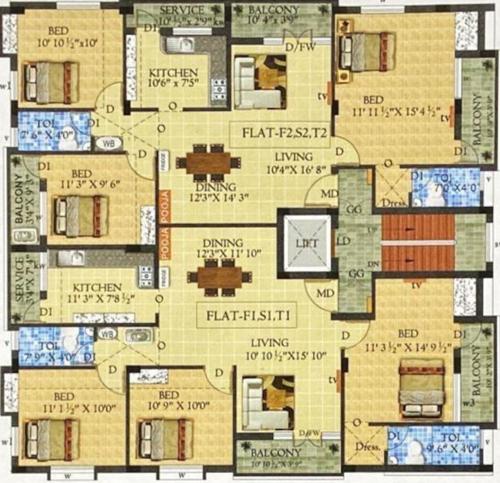  shree-chidambara Shree Chidambara Cluster Plan From 1st To 3rd Floor