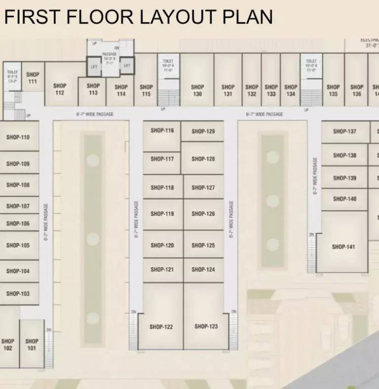 twin tower Block A & Block B Cluster Plan for 1st Floor