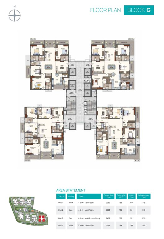  the vue residences Block G Cluster Plan