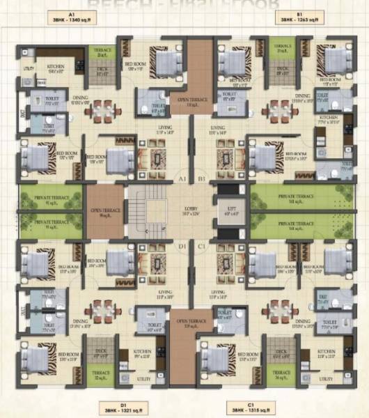  queens-park Beech Cluster Plan for 1st Floor