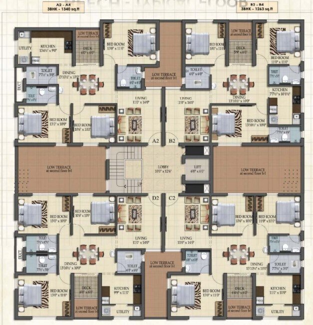  queens park Beech Cluster Plan from 2nd to 4th Floor
