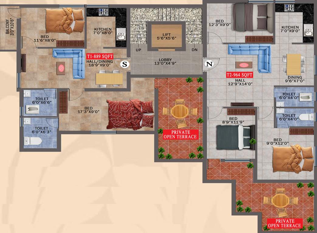  sri sakthi nivas Sri Sakthi Nivas Cluster Plan for 3rd Floor