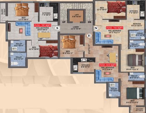  sri-sakthi-nivas Sri Sakthi Nivas Cluster Plan from 1st to 2nd Floor
