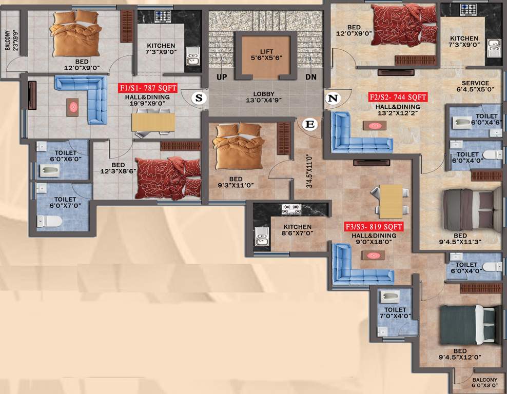  sri sakthi nivas Sri Sakthi Nivas Cluster Plan from 1st to 2nd Floor