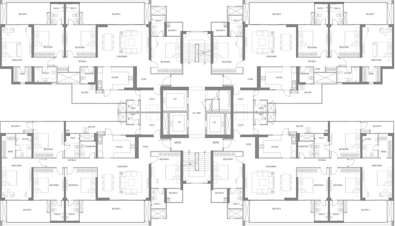  woods phase 3 Plumeria Tower 10 Cluster Plan From 4th To 32th Floor