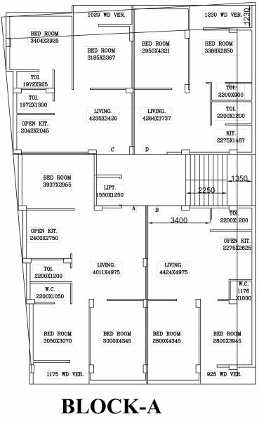  sunshine Block A Cluster Plan from 1st to 4th Floor