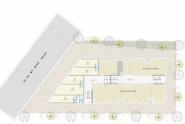  shyamal-parisar A,B Cluster Plan For Ground Floor