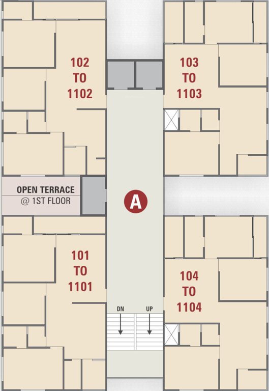  siddhashila Block A Cluster Plan from 1st to 9th Floor