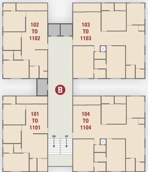  siddhashila Block B Cluster Plan from 1st to 11th Floor