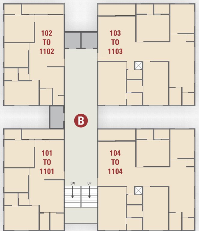  siddhashila Block B Cluster Plan from 1st to 11th Floor