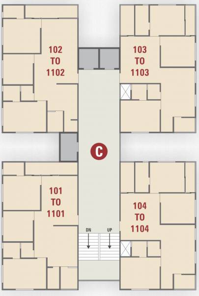  siddhashila Block C Cluster Plan from 1st to 11th Floor