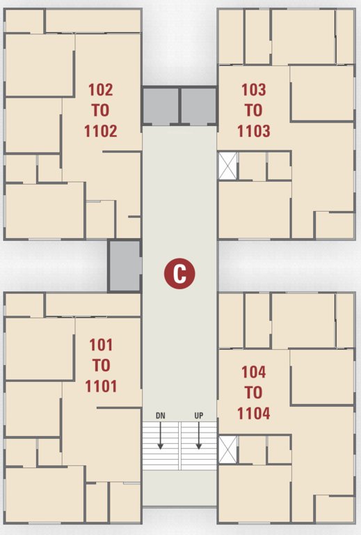  siddhashila Block C Cluster Plan from 1st to 11th Floor