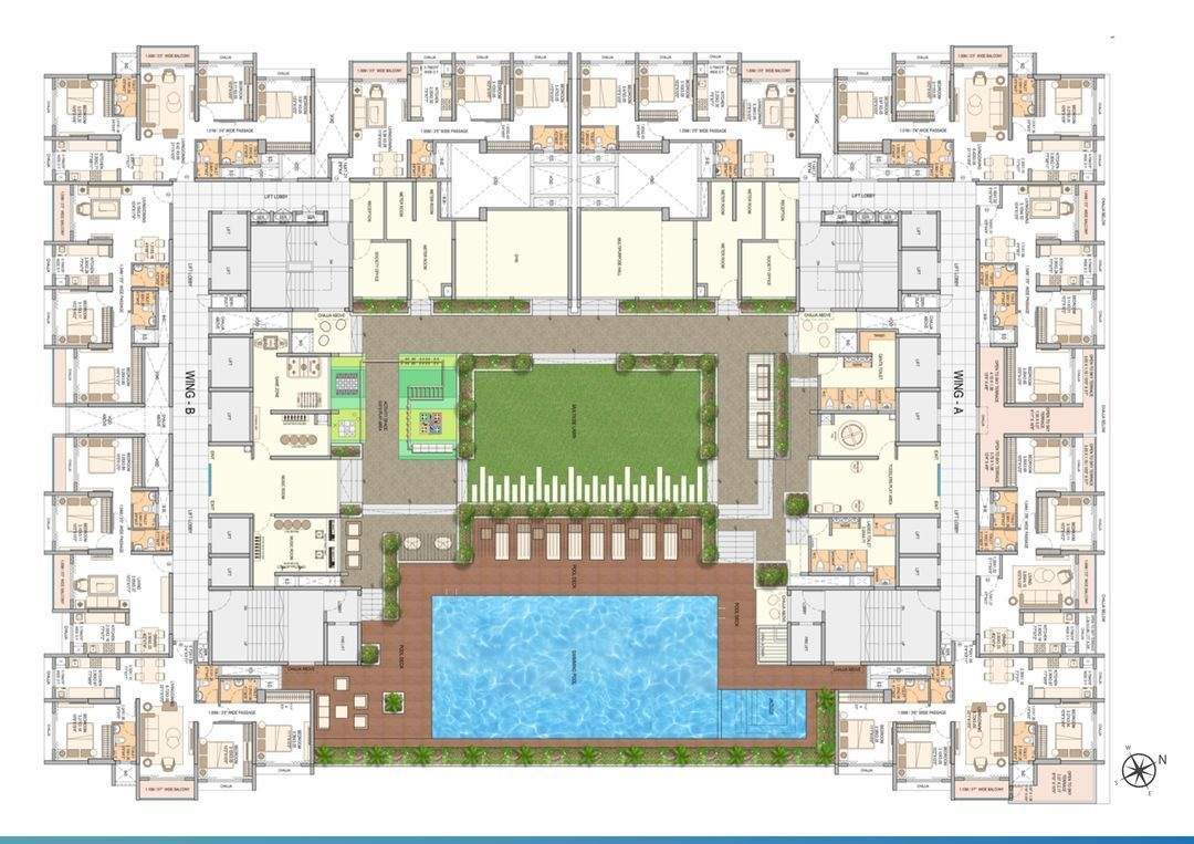 vasant blossom VASANTOASIS BLOSSOM BLDG 20 WING A AND WING B Cluster Plan